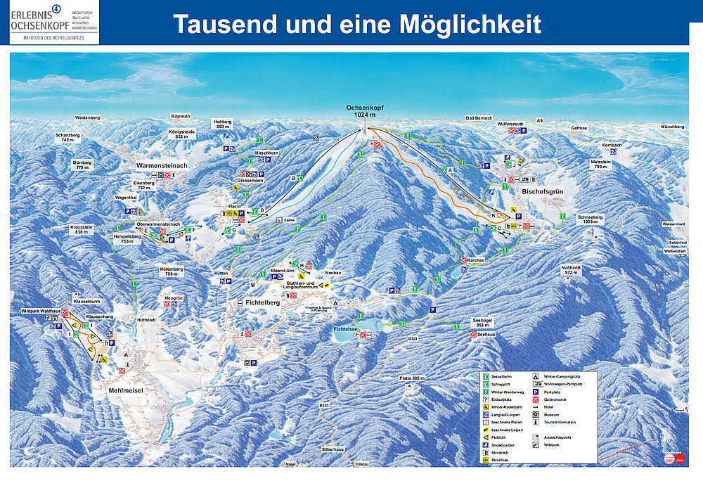 Winter Panorama Karte Ochsenkopf